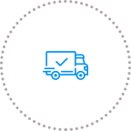 Иконка для обозначение транспортных перевозок голубого цвета